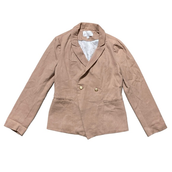 Brochu Walker 100% Cotton Blazer Women’s size Medium in Beige - Picture 2 of 7